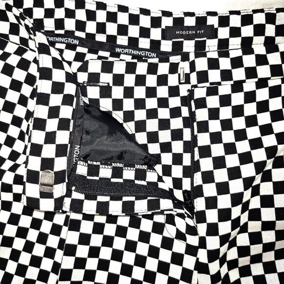 Worthington black & white checkered business casual shorts - Picture 4 of 6